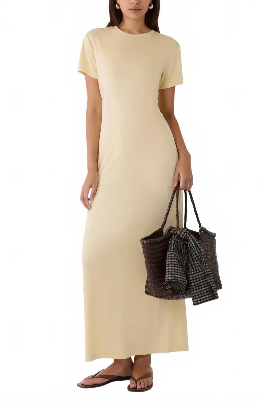 NEW ANINE BING wynne dress in butter yellow